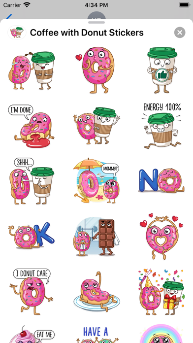 Coffee with Donut Stickers screenshot 2