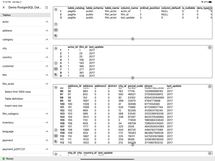 PostgreSQL Commander for iPad