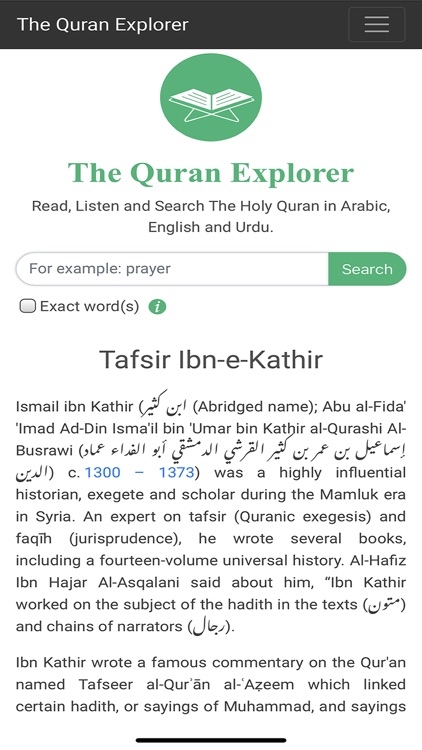 The Quran Explorer