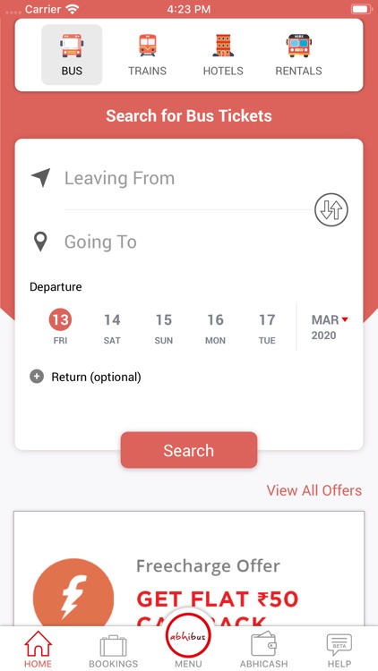AbhiBus - Bus, Trains & Hotels