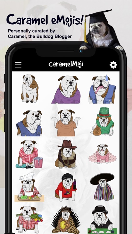 CaramelMoji - Bulldog Stickers