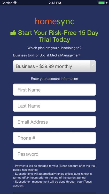 Homesync - Social Media Tools