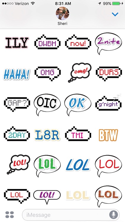 Text Chat Stickers