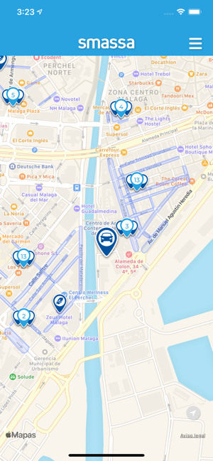 zona azul malaga mapa Aparcamientos Málaga SMASSA en App Store