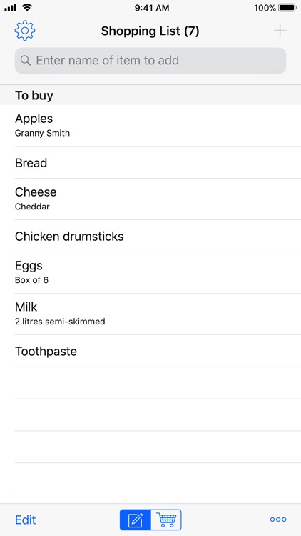 Easy Shopping List