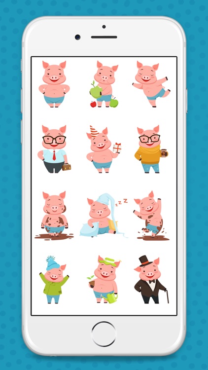 Animated Pink Pig Stickers