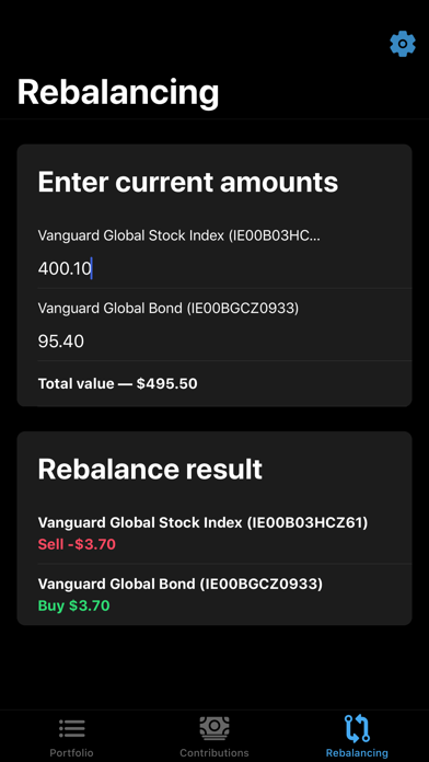 Invest Rebalancing Calculator screenshot 3
