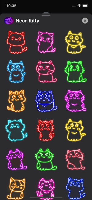 Neon Kitty Glowing Stickers(圖4)-速報App