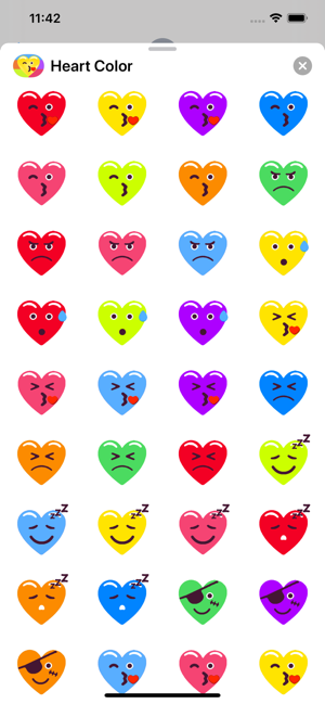 Heart Face Multicolor Stickers(圖7)-速報App