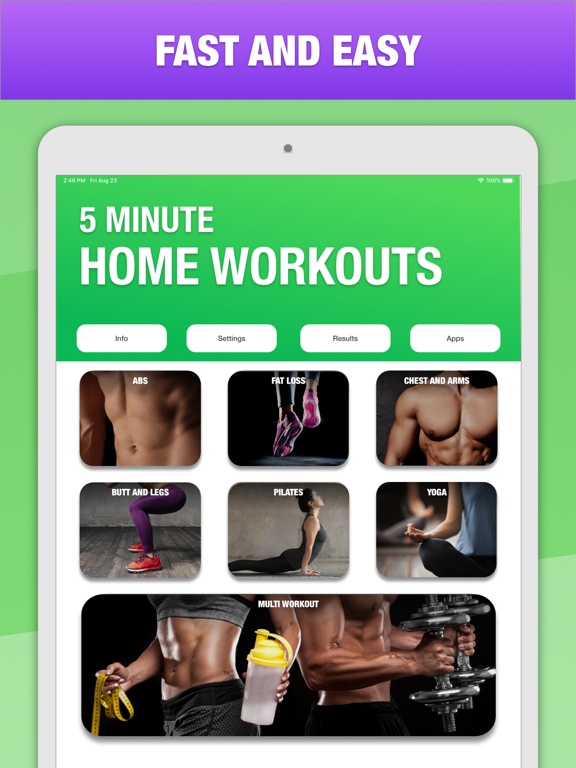 5 Minute Home Workouts - Quick abs, fat loss, fitness, yoga and core exercises for men and women screenshot