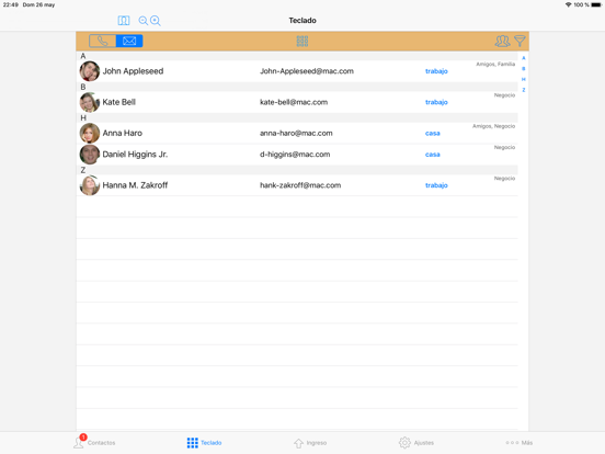 ContactsPro para iPad iPad Capturas de pantalla