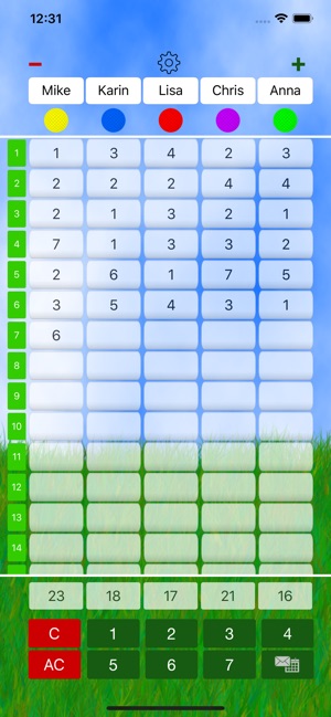 Mini Golf Score Card