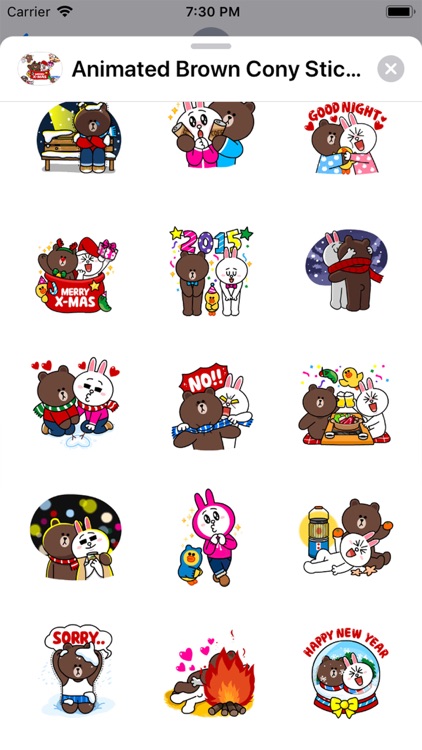 Animated Brown Cony Stickers