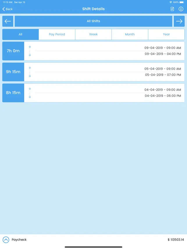 Captura 4 WorkLog - Shift Hours Tracking iphone