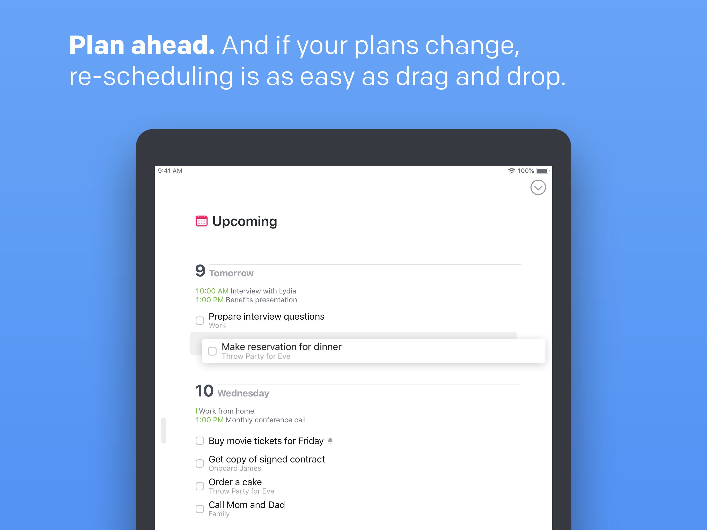 Screenshot do app Things 3 for iPad