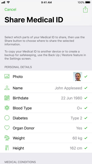 Medical ID Record screenshot1