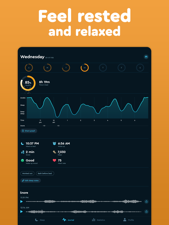 Sleep Cycle alarm clock screenshot