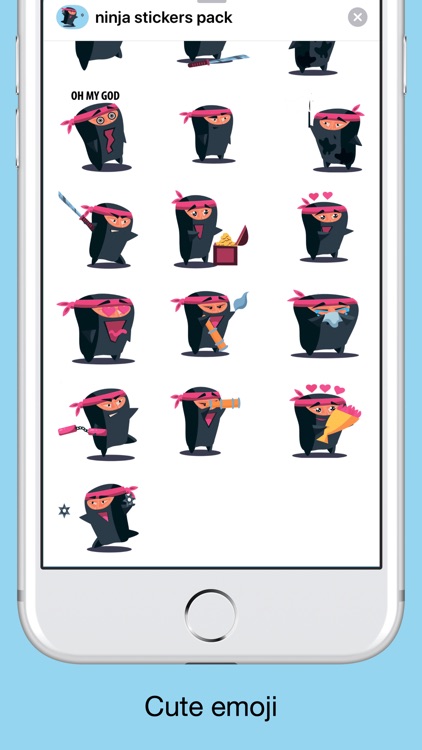 Ninja emoji - Attack stickers