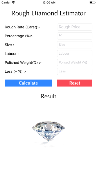Rough Diamonds Estimator - Estimate Cost of Rough Screenshot 1