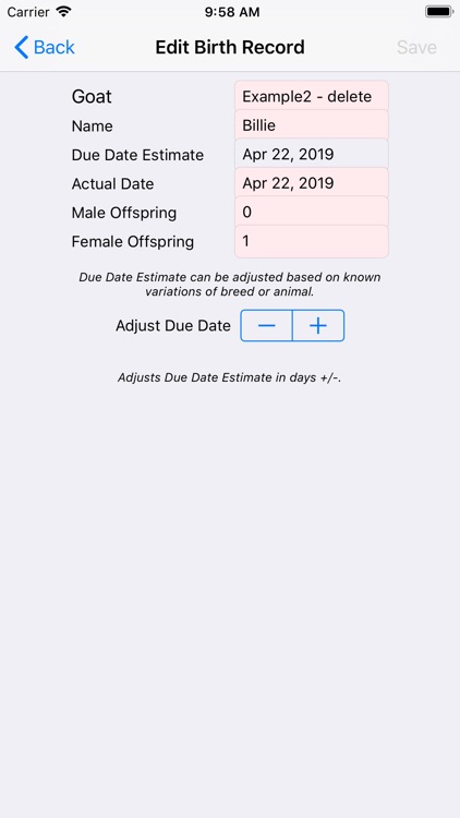 Gestation Table Calculator