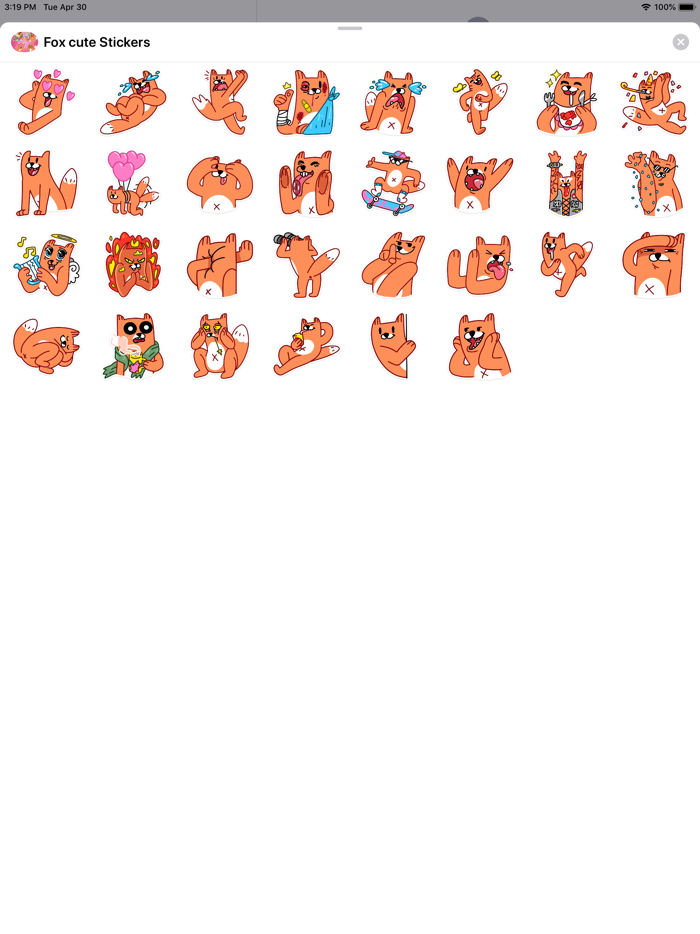 Cute Fox Stickers HD
