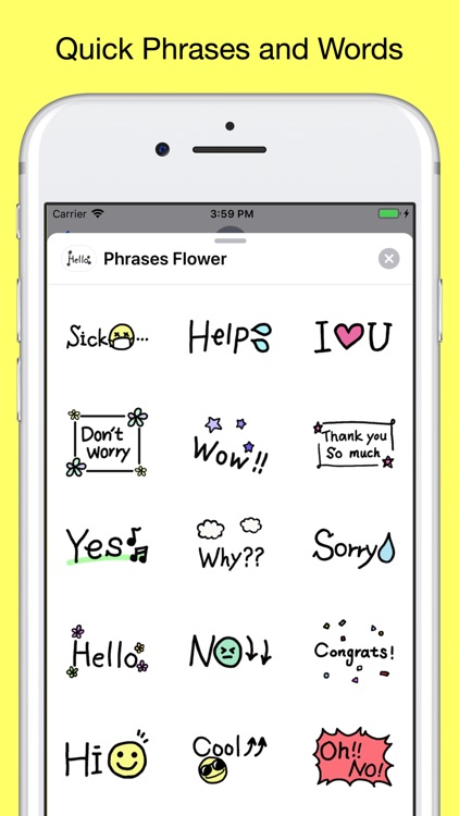 Quick phrases - text stickers