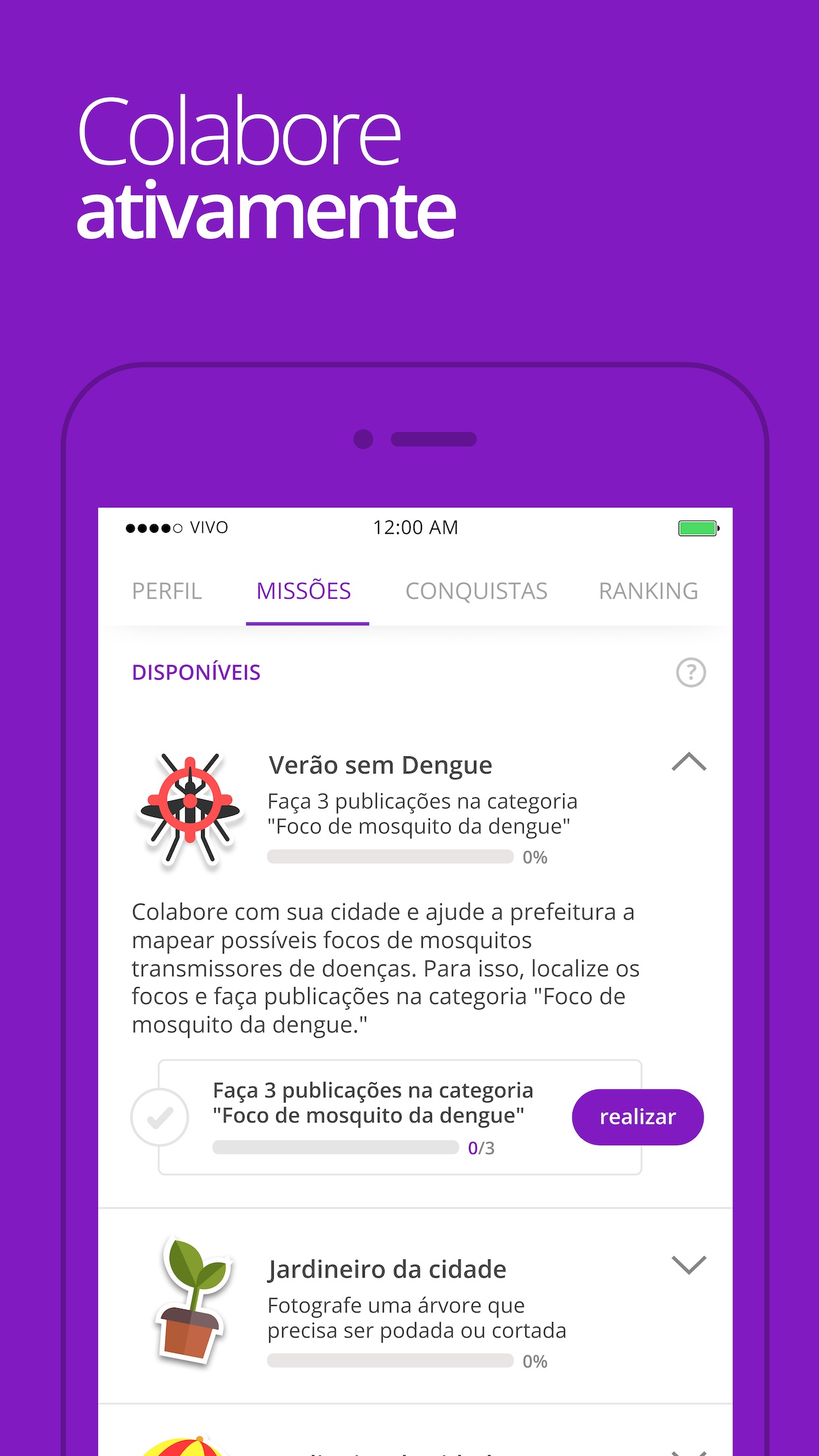 Screenshot do app Colab