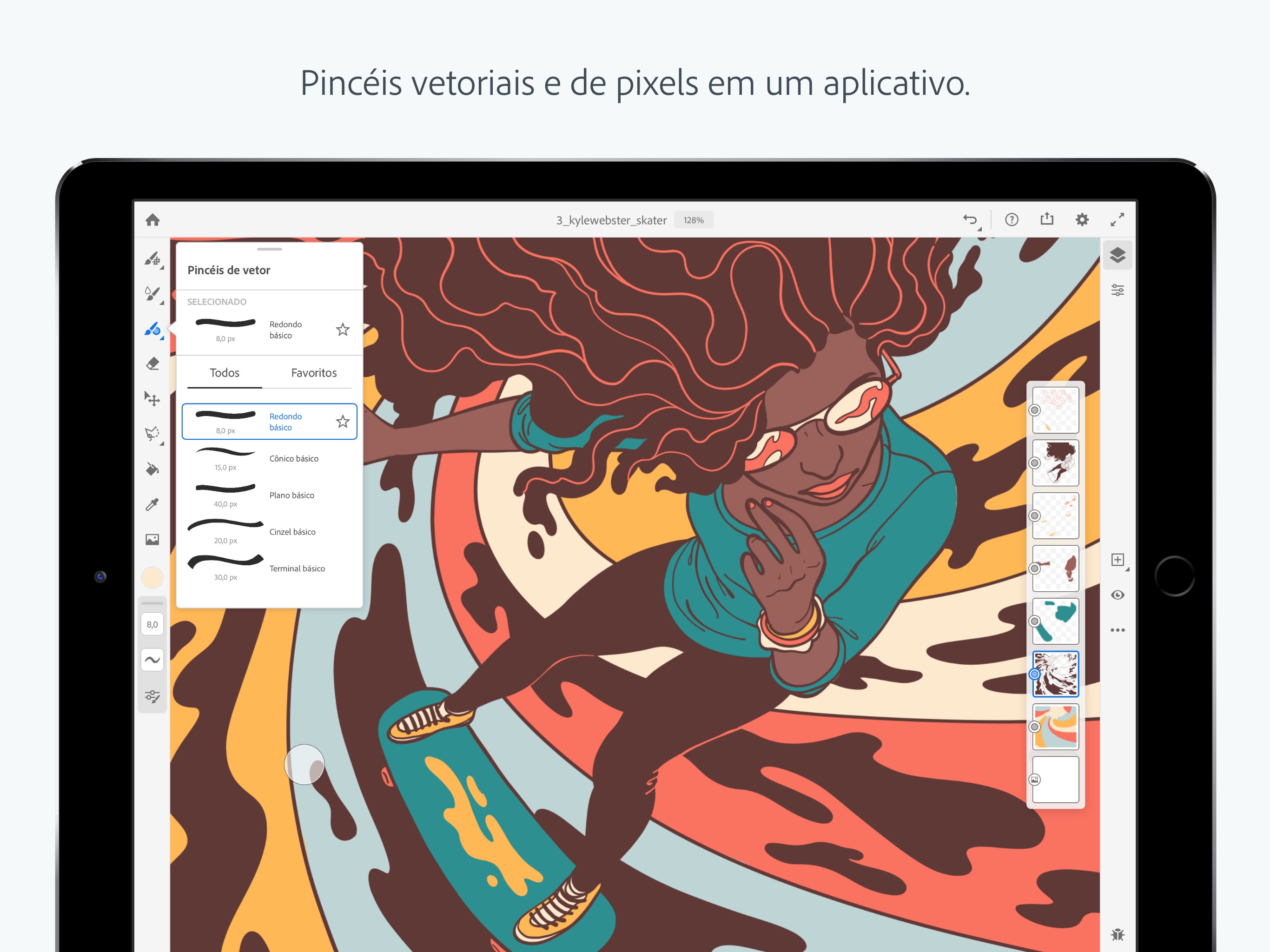 Screenshot do app Adobe Fresco - Desenhe e pinte