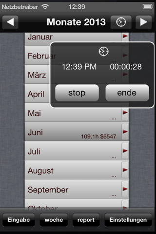 Stunden - Zeiterfassung screenshot 3