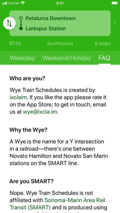 Wye · SMART Train Schedules screenshot 4