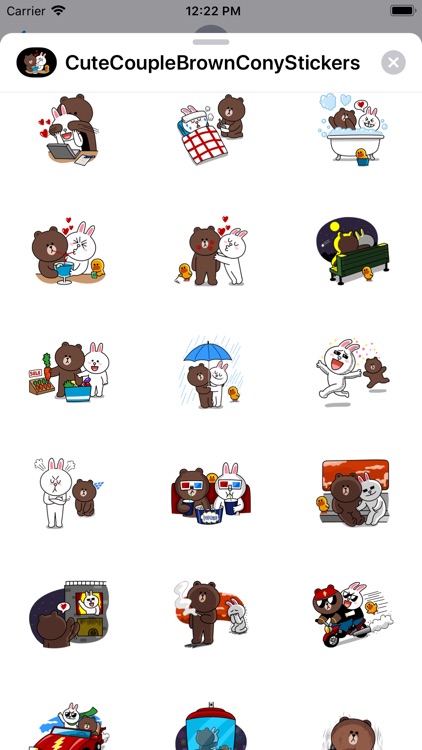 Cute Couple Brown Cony Sticker