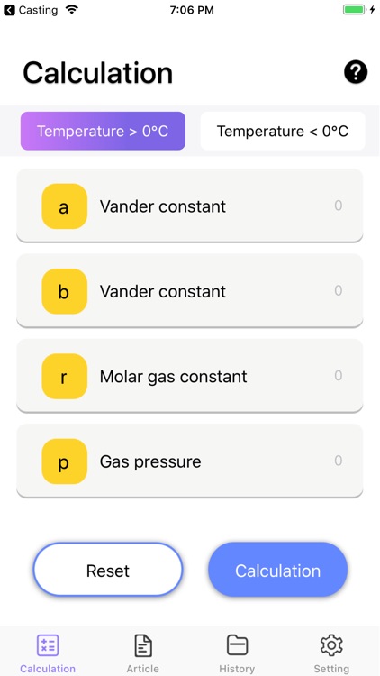 Gas loading environment