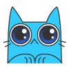 Crazy Blue Cat Sticker