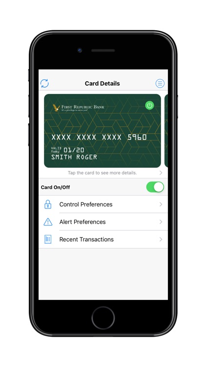 First Republic Card Controls