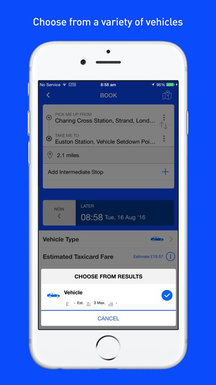 Taxicard Booking App