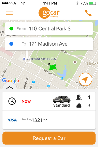 Скриншот из GoCar - New York Car Service