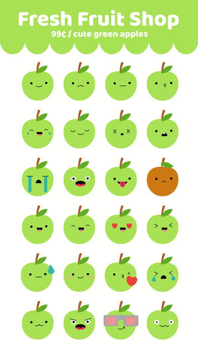 Cute Green Apple Stickers screenshot 2