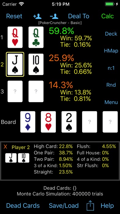 PokerCruncher - Lite - Poker Odds Calculator Screenshot 1