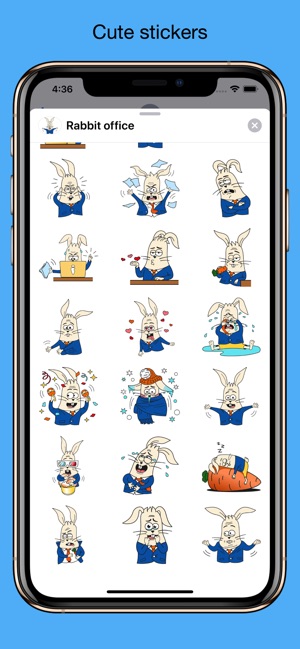 Office Rabbit emoji stickers(圖2)-速報App