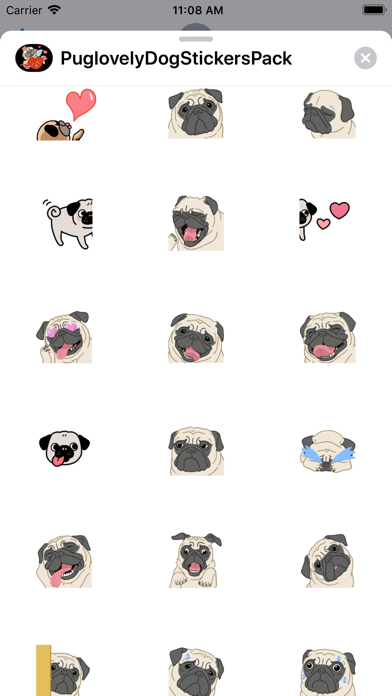 Pug love Dog Stickers Pack screenshot 4
