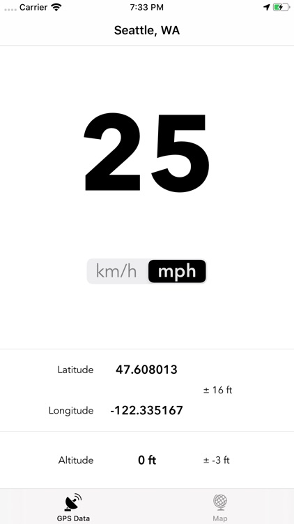 GPS Data - Speed & Altitude