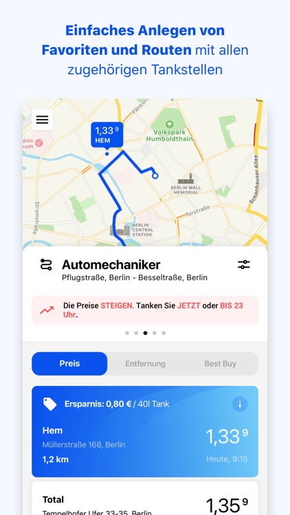 TankenApp mit Benzinpreistrend