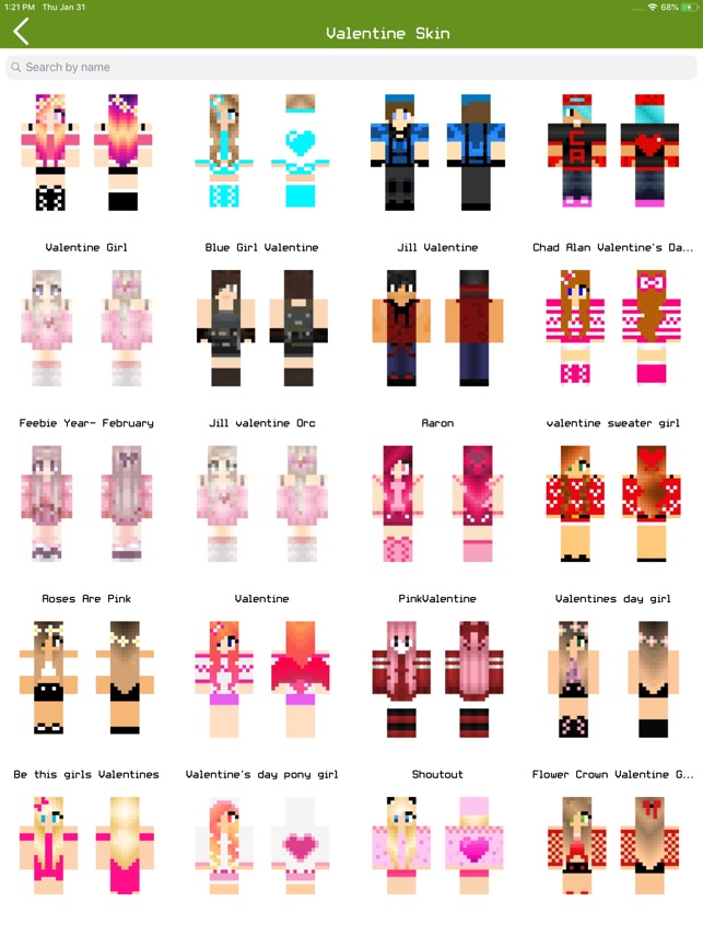 Minecraft Valentine Girl Skins