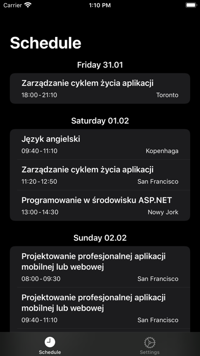 WSEI Schedule screenshot 3