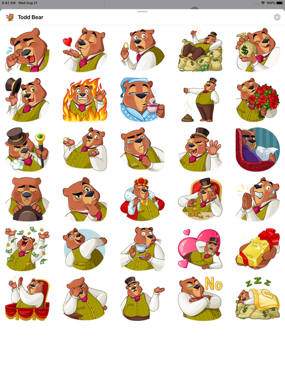 Screenshot #4 pour Todd Bear Moods For iMessages