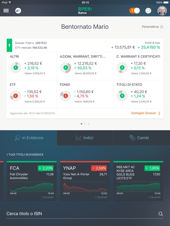 Smart Trading per tablet