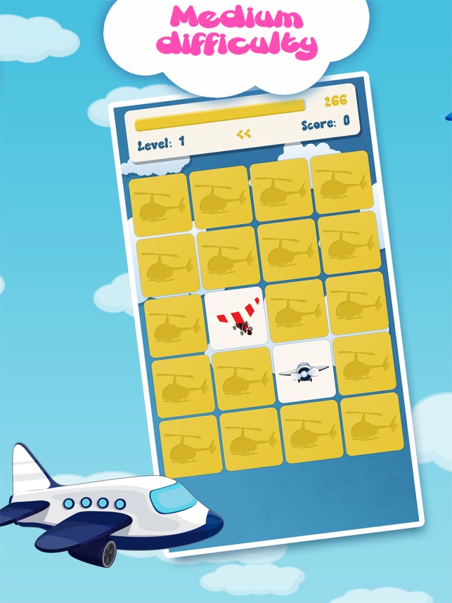 Ingrijpen vier keer op tijd Geheugen spel : Vliegtuig in de App Store