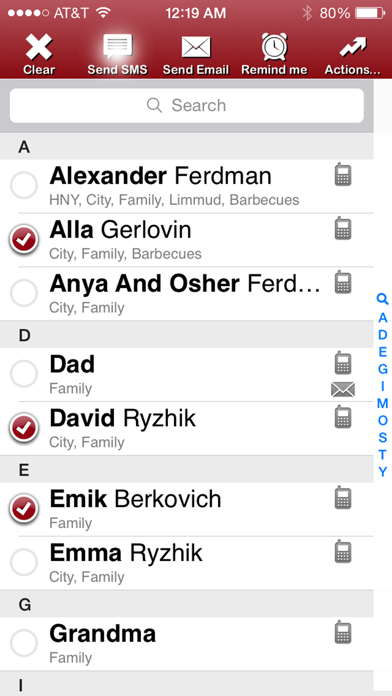 Groups screenshot