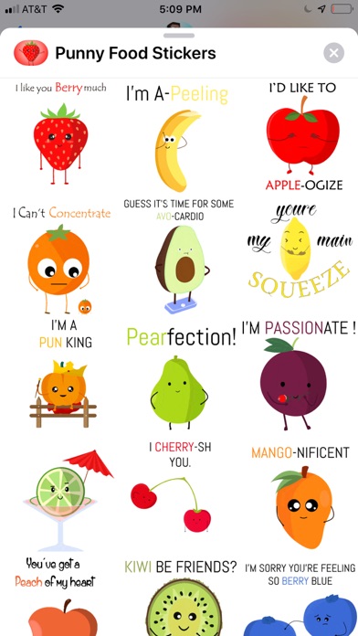 Punny Food - Animated Stickers screenshot 2