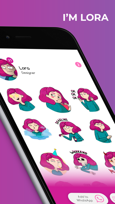 Lora - stickers, emotions screenshot 2